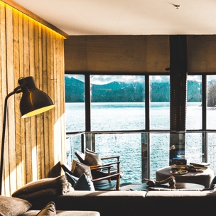 Luxury suite overlooking the ocean.